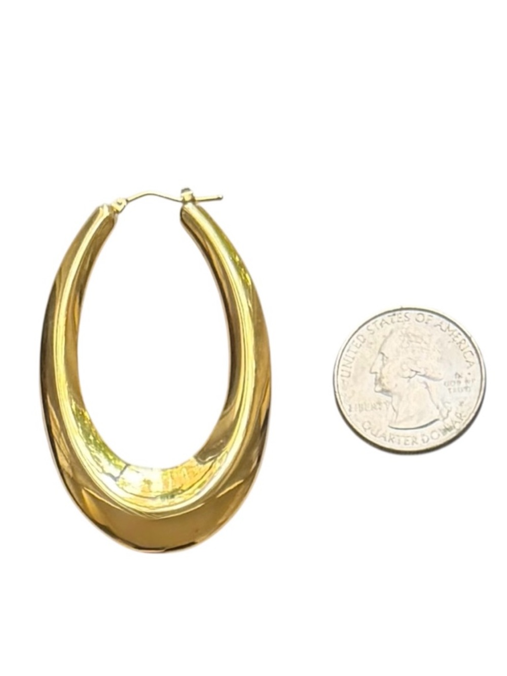 Milor Italy 14K Yellow Gold Polished Large Oval Hoop Earrings - Picture 11 of 11